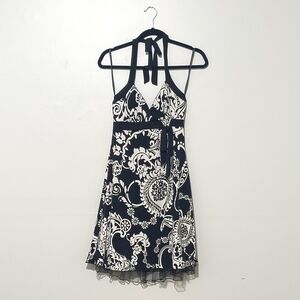 Women's BCX Mini Halter Dress Black And White Size S